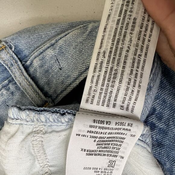 Abercrombie & Fitch Denim Shorts Womens 25 Light Wash Button Fly 3” Frayed 30” W - Picture 8 of 9